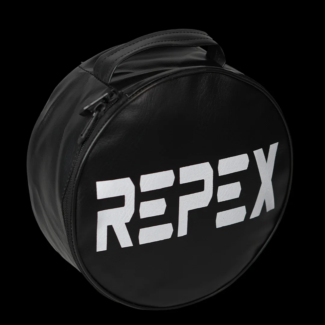 Repex lever belt in its black leather-finish carry case